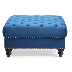 Nola - G0351-O Ottoman - Navy Blue