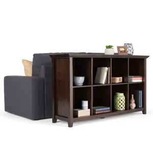 Acadian - 8 Cube Storage Sofa Table - Brunette Brown