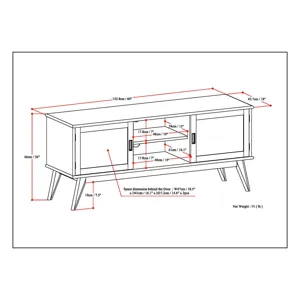 Draper - Mid Century Low TV Media Stand - Medium Auburn Brown