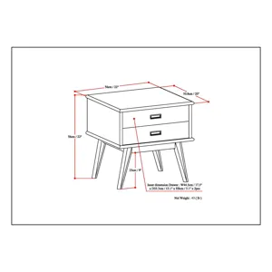 Draper - Mid Century Side Table - Medium Auburn Brown