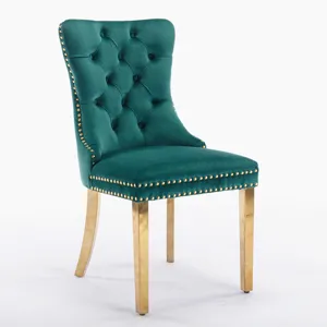 Nikki - Modern, High-End Tufted Solid Wood Contemporary Velvet Upholstered Dining Chair With Golden 