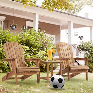 Wooden Outdoor Folding Adirondack Chair (Set of 2) Wood Lounge Patio Chair For Garden, Garden, Lawn,