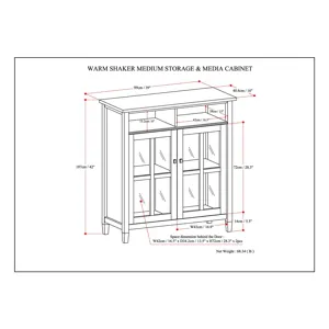 Warm Shaker - Medium Storage Media Cabinet - Tobacco Brown