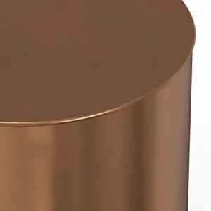 Curtis - Metal Cylinder Accent Table - Ombre Black / Copper