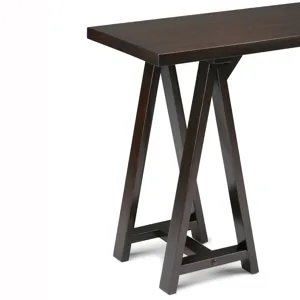 Sawhorse - Console Sofa Table - Dark Chestnut Brown