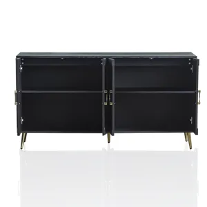 Modern Lacquered 4 Door Wooden Cabinet Sideboard Buffet Server Cabinet Storage Cabinet, For Living R