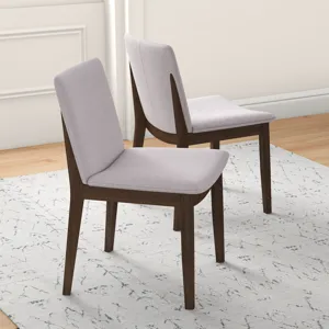 Laura - Mid-Century Modern Solid Wood Dining Chair (Set of 2) - Beige