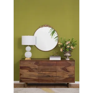 Round Wall Mounted Mirror With Metal Frame For Bathroom Living Room - Gold