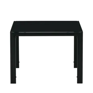 Coffee Table (Set of 2), Square Modern Table With Tempered Glass Finish For Living Room - Black