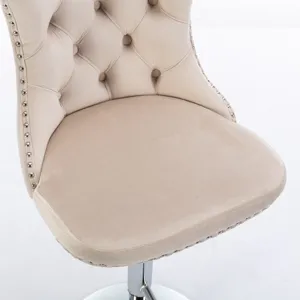 Swivel Velvet Barstools Adjusatble Seat Height From 25-33\", Modern Upholstered Chrome Base Bar Stoo