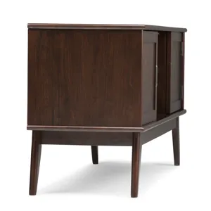 Draper - Mid Century Low TV Media Stand - Medium Auburn Brown