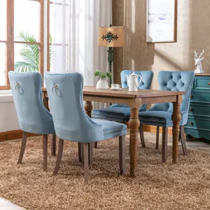 Nikki - Modern, High-End Tufted Solid Wood Contemporary Velvet Upholstered Dining Chair With Wood Le