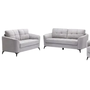 Callie - Woven Living Room Fabric Sofa, Loveseat (Set of 2) - Light Gray