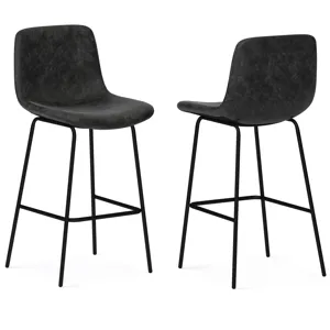 Jolie - Bar Stool (Set of 2) - Distressed Charcoal Grey