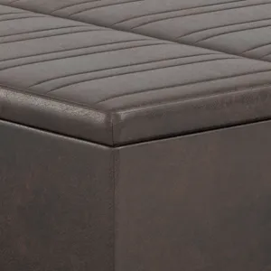 Ellis - Coffee Table Storage Ottoman - Distressed Brown