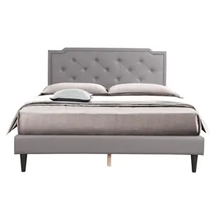Deb - G1112-QB-UP Queen Bed (All in One Box) - Light Gray