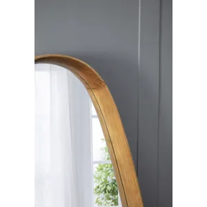Irrgeular Mirror With Wood Frame, Wall Mirror For Living Room Bathroom Entryway - Brown