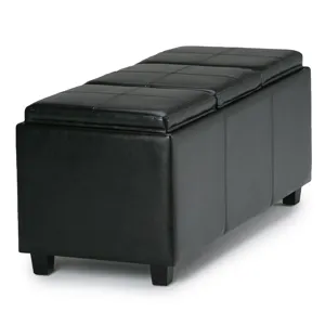 Avalon - Storage Ottoman - Midnight Black