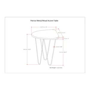 Patrice - Metal and Wood Accent Table - Natural / Gold