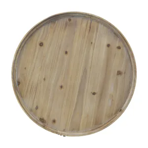 Round 2 Tiered Side Tabel, Natural End Tabel For Lving Room Bedroom Entryway - Brown