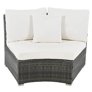 Outdoor Patio Furniture Luxury Circular Sofa Set Rattan Wicker Sectional Sofa Lounge Set With Temper