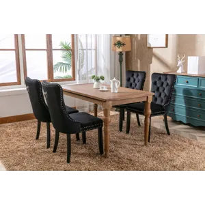 Nikki - Modern, High-End Tufted Solid Wood Contemporary Velvet Upholstered Dining Chair With Wood Le