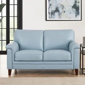 Westcott - Leather Loveseat - Blue