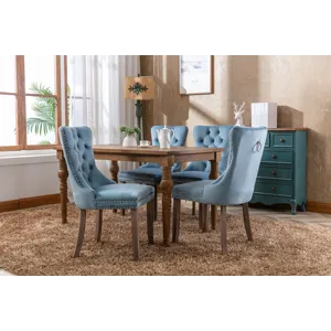 Nikki - Modern, High-End Tufted Solid Wood Contemporary Velvet Upholstered Dining Chair With Wood Le