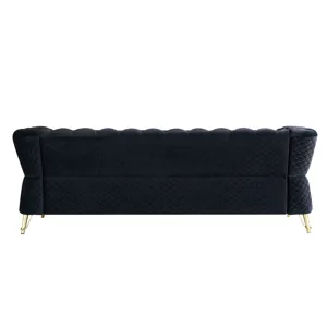 Modern Tufted Velvet Sofa For Living Room - Black