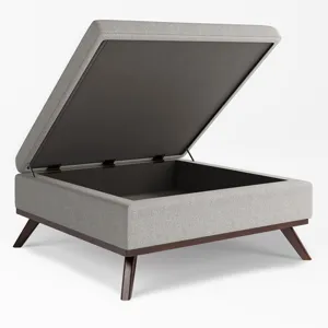 Owen - Square Coffee Table Storage Ottoman - Cloud Grey