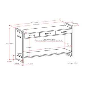 Riverside - Console Sofa Table - Natural