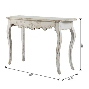 Saison Slimline Console Table, For Hallway Living Room Bedroom - Whitewash