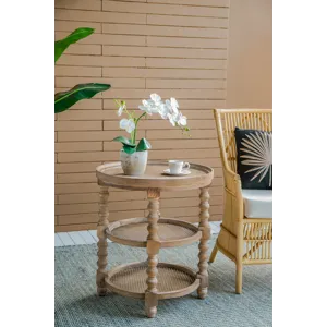 Round 3 Tiered Side Tabel, Natural End Tabel For Lving Room Bedroom Entryway - Brown