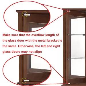 Corner Curio Dispaly Cabinet With Lights, Adjustable Tempered Glass Shelves, Mirrored Back (E26 Light Bulb Not Included) - Walnut