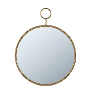 Circle Wall Mirror With Iron Frame, Accent Mirror For Living Room, Entryway, Office - Gold