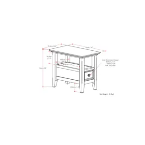 Amherst - Narrow Side Table - Hickory Brown