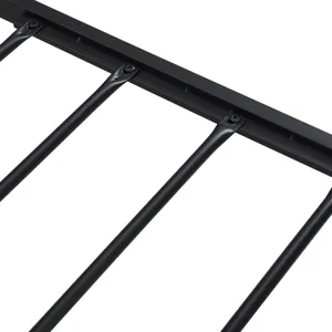 Full Size Metal Platform Bed Frame With Wooden Headboard And Footboard With USB Liner, No Box Spring