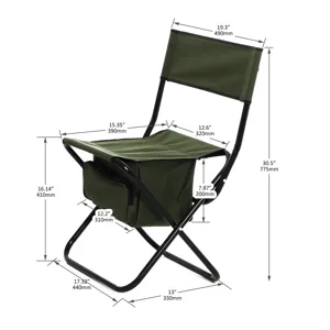 Folding Outdoor Chairs With Storage Bag, Portable Chair For Indoor, Outdoor Camping, Picnics And Fis