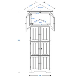 Tall Storage Cabinet With Doors And 4 Shelves For Living Room, Kitchen, Office, Bedroom, Bathroom, M