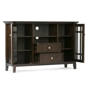 Bedford - Tall TV Media Stand - Dark Tobacco Brown