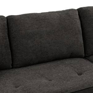 Modern L-Shape 3 Seat Reversible Sectional Couch, Pull Out Sleeper Sofa With Storage Chaise And 2 St