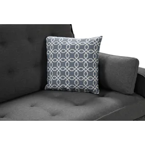 William - Modern Fabric Sleeper Sofa With 2 USB Charging Ports And 4 Accent Pillows - Gray
