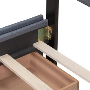 Queen Size Upholstered Platform Bed With Classic Headboard And 4 Drawers, No Box Spring Needed - Dar