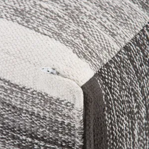 Naya - Cube Pouf - Patterned Grey Melange