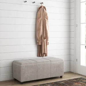 Avalon - Storage Ottoman - Distressed Grey Taupe