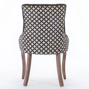 Ultra Side Dining Chair, Thickened Fabric Chairs With Neutrally Toned Solid Wood Legs, Bronze Nail H
