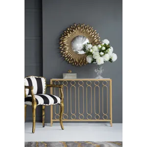 Sunburst Design Wall Mirror Decorative For Entryway, Modern Living Room - Golden