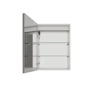 26X20\" Bathroom Medicine Cabinet With LED Mirror, Anti-Fog, Waterproof, 3000K~6000K Single Door Lig