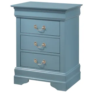 Louis Phillipe - G3180-3N 3 Drawer Nightstand - Teal