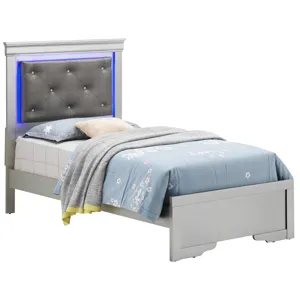Lorana - G6500B-TB2 Twin Bed - Silver Champagne